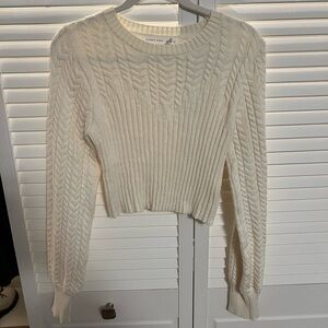 Altar'd State Ivory Cable Knit Sweater